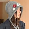 Autumn and Winter Lace-up Hat Women's Windproof and Warm Stack Hat Personalized Flower Hat