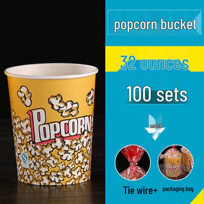 Disposable Cinema Popcorn Buckets with Bags
