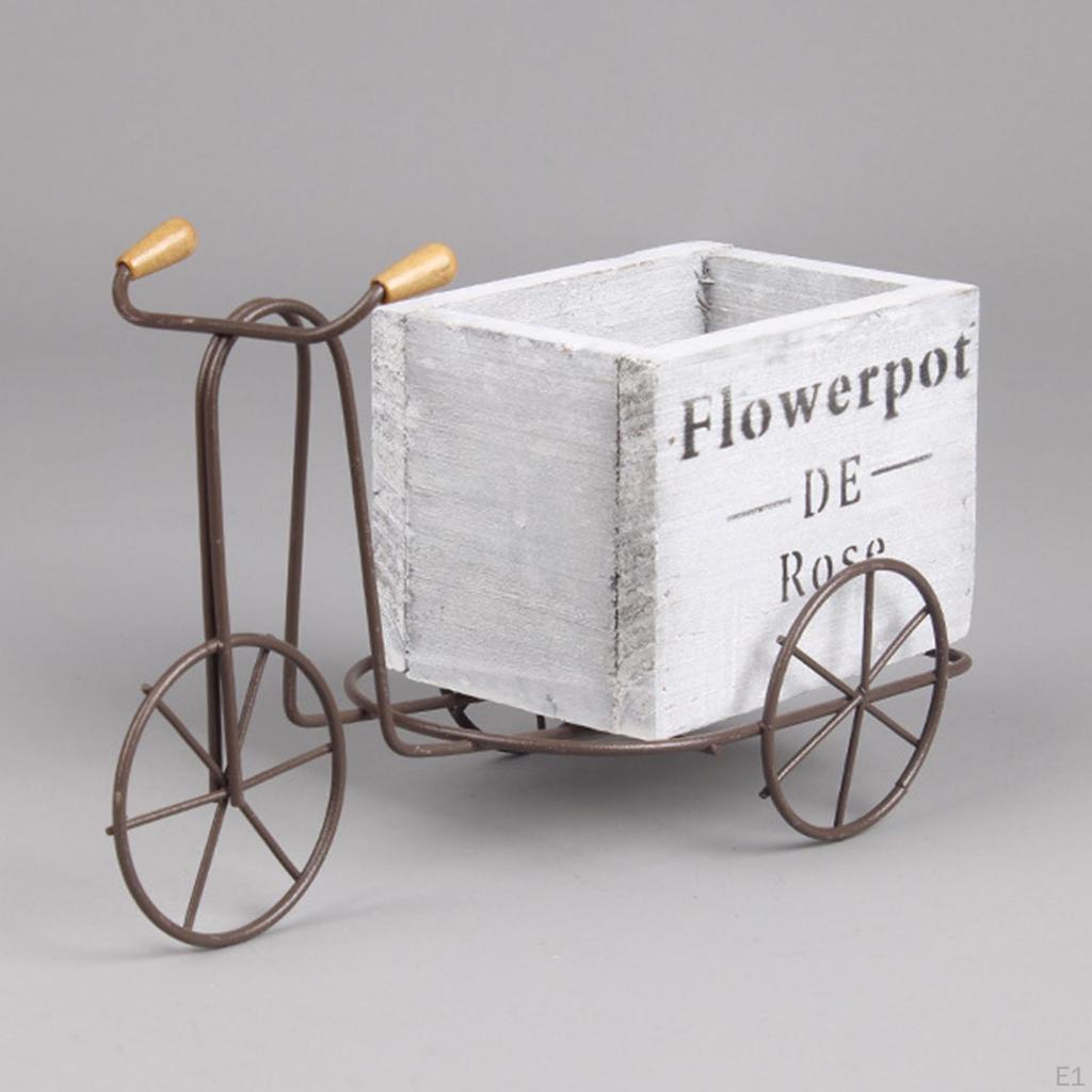 Flower Basket European Style Decoration Handmade Iron Wood Storage Box Unique Container for Wedding