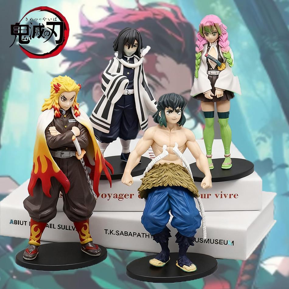 Anime Demon Slayer Figure Kamado Tanjirou Nezuko Action Figures PVC Model Toys Zenitsu Figurine Inosuke Kimetsu No Yaiba Figura