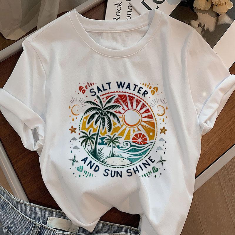 Salt Water and Sun Shine Graphic T Shirts Unisex TShirt Summer Short Sleeve Beach Vacation Tee Summer Vibes Tshirt Unisex Tees