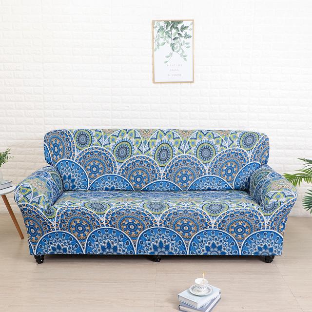 Capa de Sofá Estampada Geométrica Colorida Capas Elásticas Antisujeira Capa para Sofá Capa para Móveis de Sofá Toalha Envolvimento Total