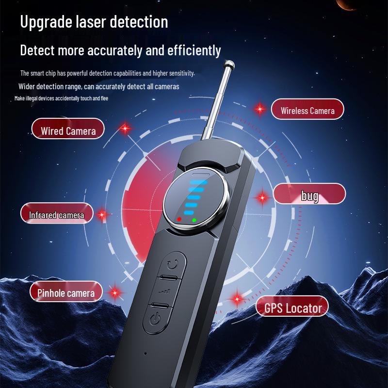 Wireless Camera & Infrared Signal Detector with Vibration Alarm and LED - Anti-Peeping & Anti-Theft for Hotels