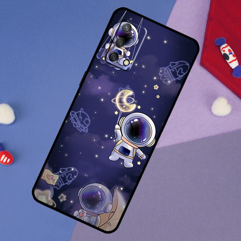 Cute galaxy Astronaut Case For Oppo A60 A80 A40 A6 A5 Pro A15 A16 A17 A57 A94 A74 A54 A76 A96 A18 A38 A58 A78 A98