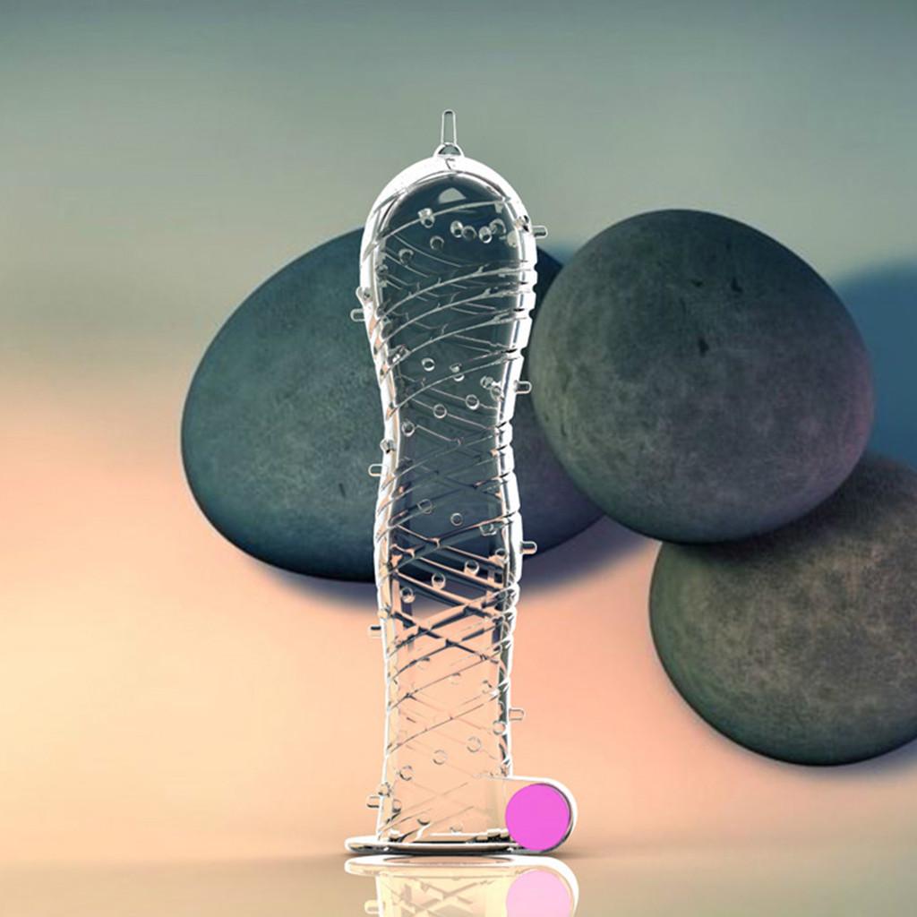 Spike Dotted Ribbed Delay Condom Bump Enhance Thorn Reuseable Vibrate Condom