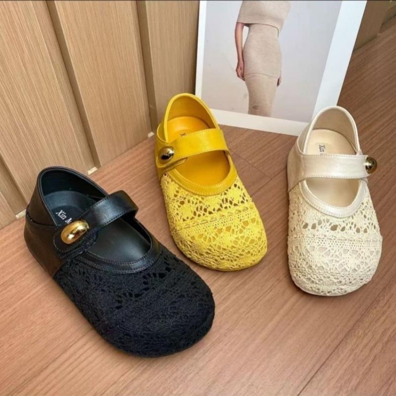 Fashion Heightened Platform Two-Wear Single Shoes Spring New Round Toe Shallow Mouth Versatile Lace Casual Fashion Baotou Flat Shoes