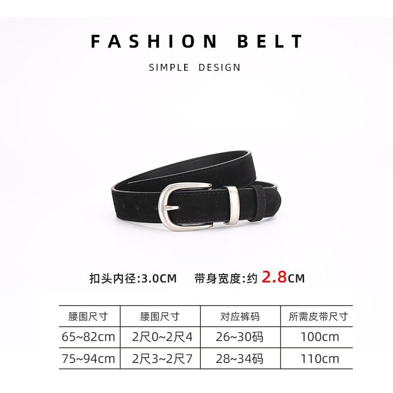 Womens Genuine Leather Belt With Zinc Alloy Pin Buckle 2.8cm Wide Vintage Style Jeans Skirts Casual Outfits