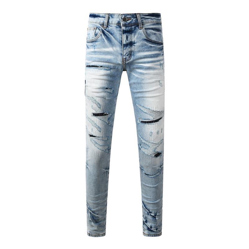 STREETRICH Fashion Americans Brands Men's Jeans Luxury Streetwear Holes Long Trousers Quality Male Stretch Slim Pants Skinny Trousers