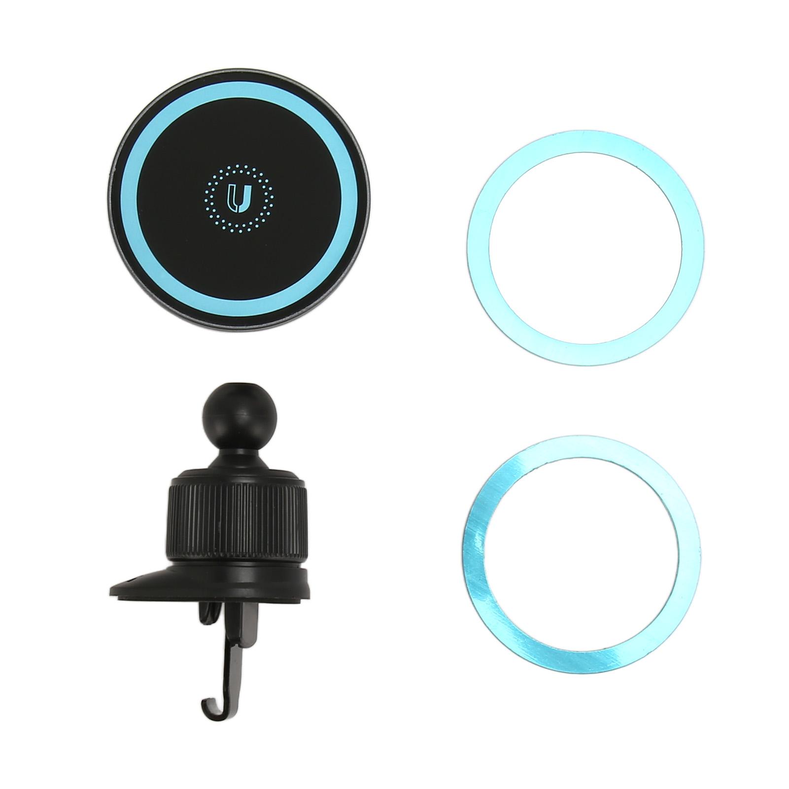 

Магнитное беспроводное автомобильное зарядное устройство 15 Вт, быстрая зарядка, крепление на вентиляционную решетку, держатель для сотового телефона