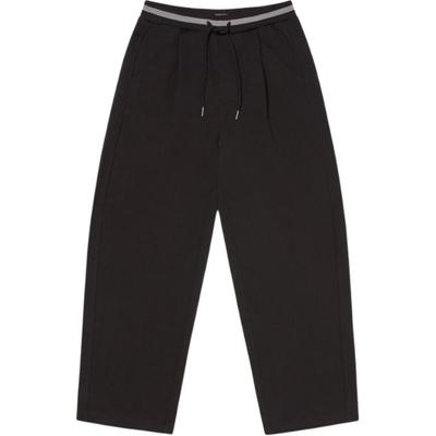 Mid Rise Lace Up Loose Straight Casual Pants Men Bottoms Black VN000KDEBLK1