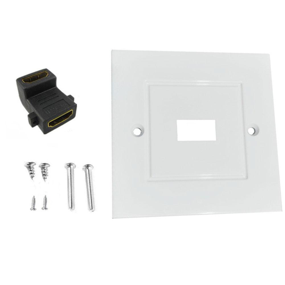 2026 Wall Plate HDMI= Wall Socket Panel Single Port Faceplate Decorative Outlet Cover With Gold-Plated Connector For 4K HDTV=