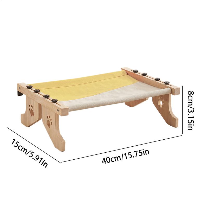 Cat Perch For Indoor Cats Wooden Cat Resting Lounger Adjustable Cat Windowsill Nest Cat Hammock Seat With Cushioned Bed Cover
