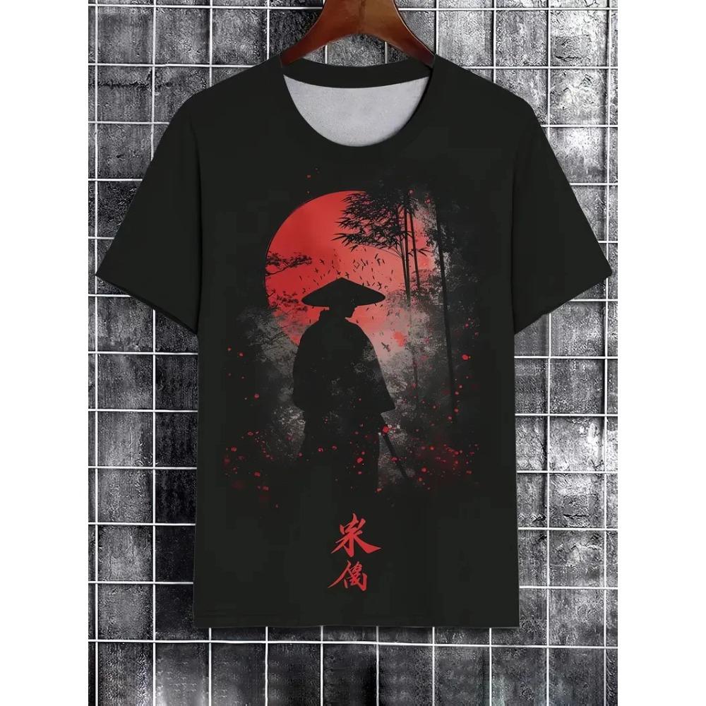 Sommer Herren 3D-Druck Rundhals T-Shirt Mode Vielseitig Atmungsaktiv Trend Lässig