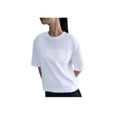 Loose Fit Round Neck Drop Shoulder Short Sleeve T-Shirt Women Tops White HV4956100