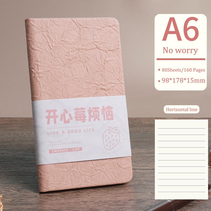 Colorful A6 Hardcover Notebook,Horizontal Line Pages.80 Sheets/160 Pages/Book 70GSM,Office Students Supplies (as the picture,A6 98x178x15mm)