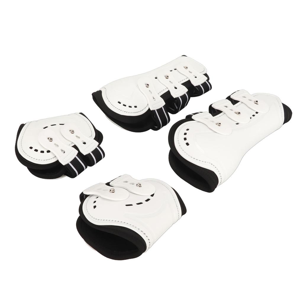Horse Front Tendon Boots Adjustable Breathable Open Front Protective Horse Tendon Boots for Jumping White