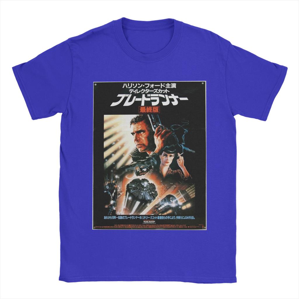 Herr T-shirts med Blade Runner japansk filmaffisch 100% bomullskläder Vintage kortärmade t-shirts födelsedagspresent t-shirt