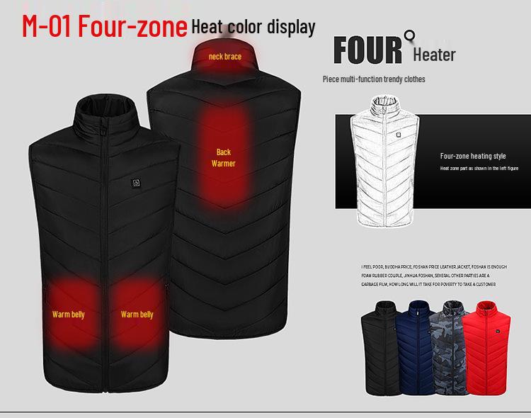 Unisex Smart USB Heated Vest - Electric Warm Cotton Down Coat