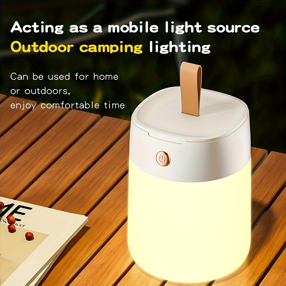 USB rechargeable night light, rechargeable bedside lamp, stepless dimming, hanging outdoor camping lamp, portable handheld lamp
