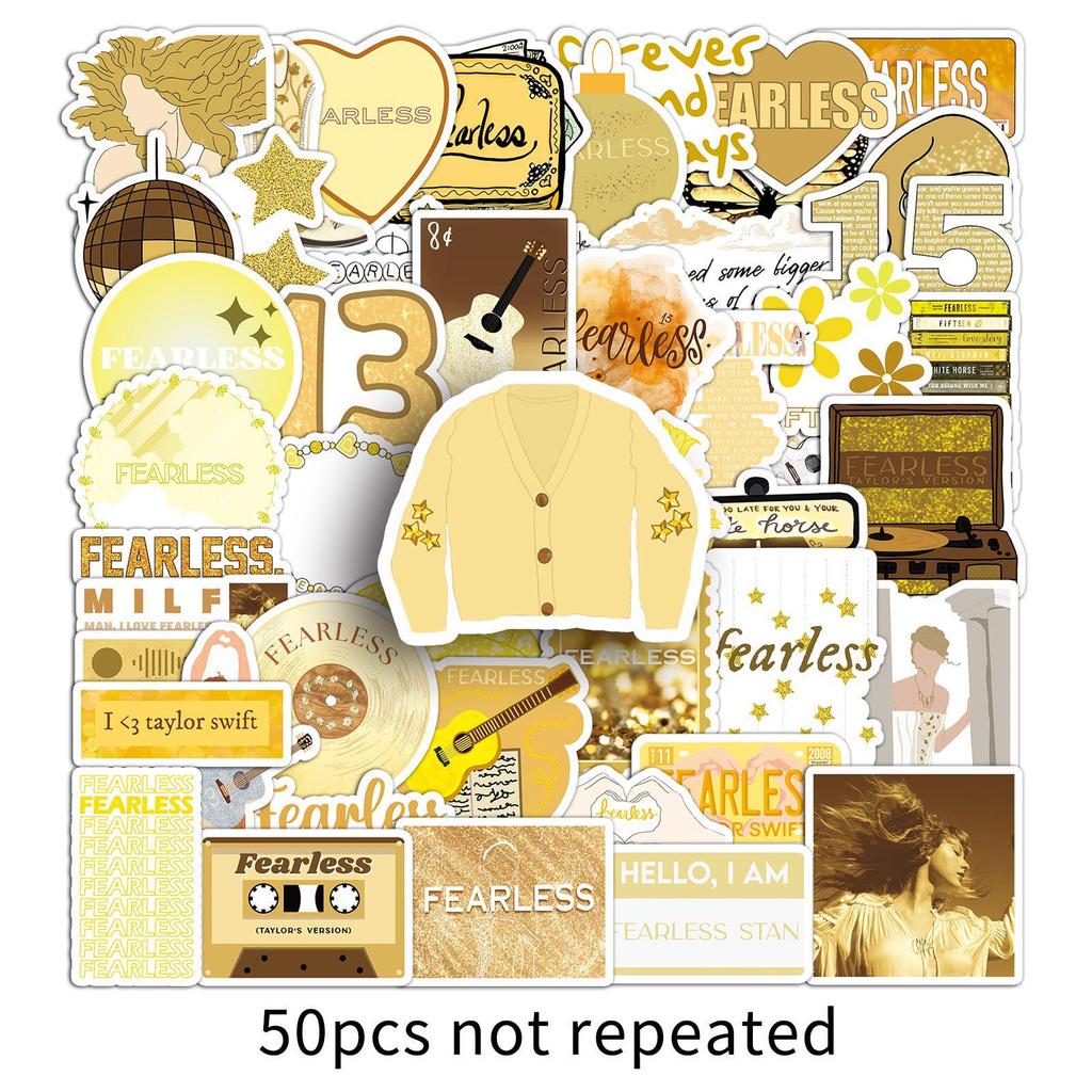 50 Blatt Taylor Swift Album Serie Scrapbook Aufkleber - Wasserdichte Dekorationsaufkleber mit der amerikanischen Sängerin