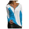 Women's Fashion Casual Temperament Zipper V-neck Irregular Striped Geometric Print Long Sleeve Top