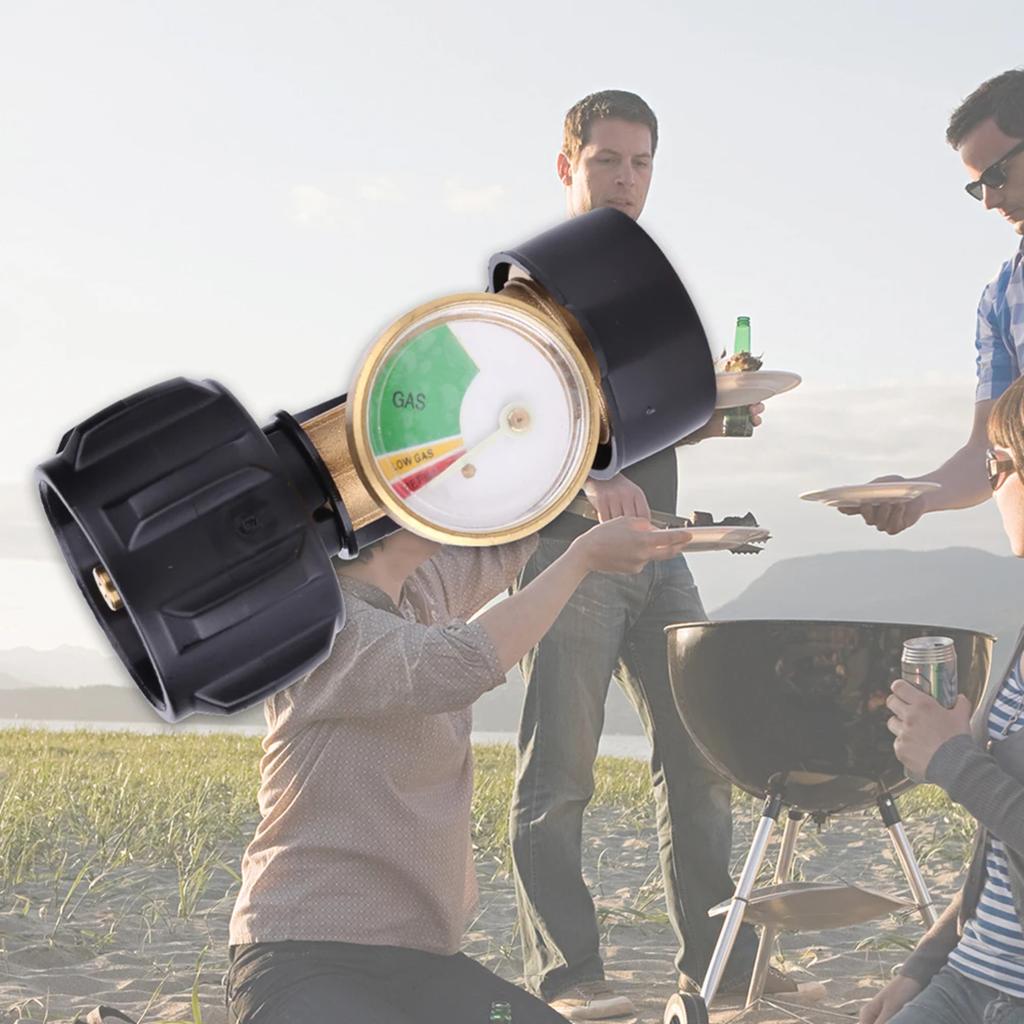 High Pressure Propane Regulator Fitting Gas Stove Connector Kit Brass Pipe LPG Bottle Adapter Propane Tank Level Indicator