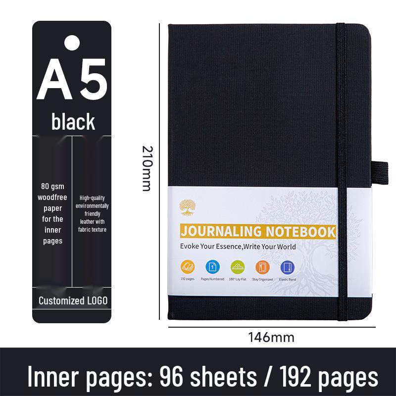 A5 Custom Logo Notebook: Sleek Blank Book for Students or Business Use