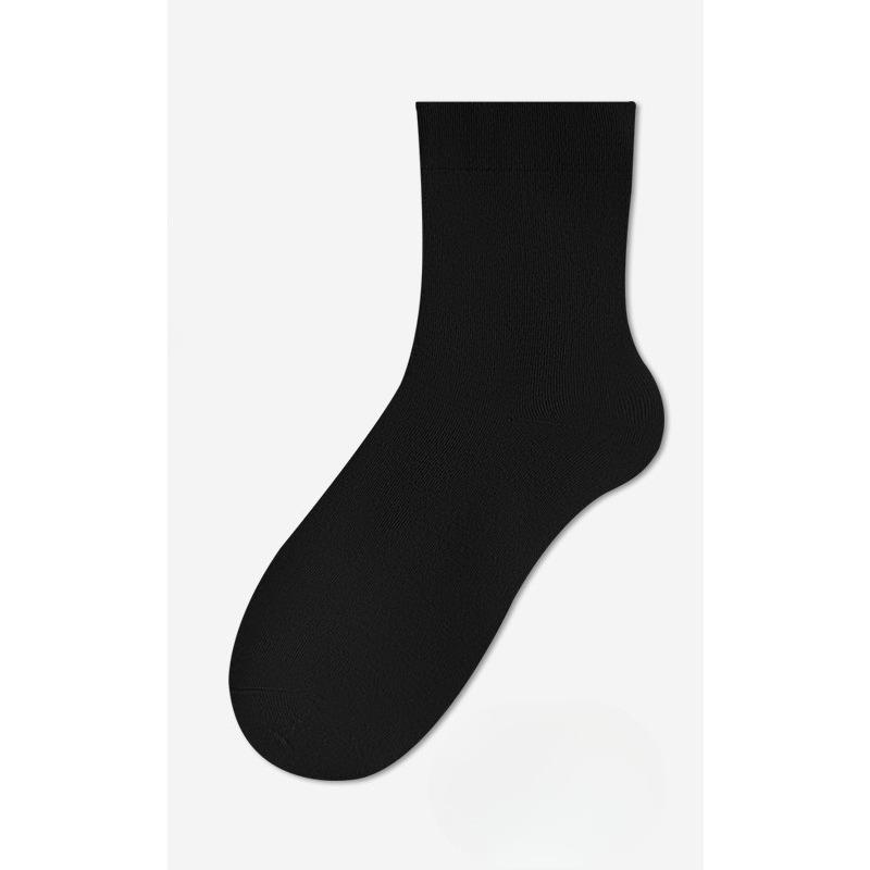 Women's Spring and Autumn Mid-calf Socks, Anti-odor and Sweat-absorbing Pure Cotton Socks, Boneless Socks, Solid Color and Versatile Socks