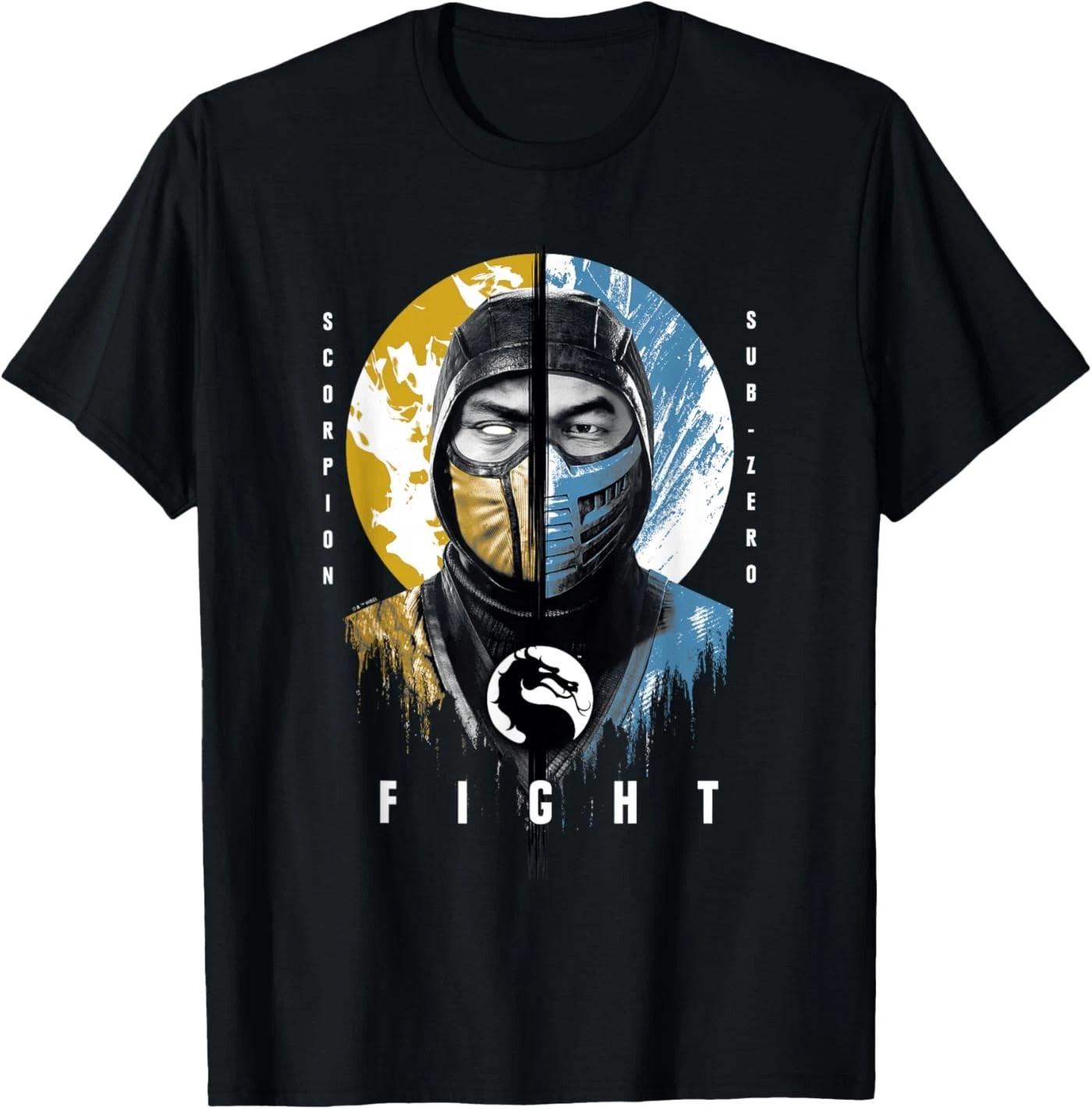 Mortal Kombat Klassic Scorpion Vs Sub-Zero Fight Portrait T-Shirt M