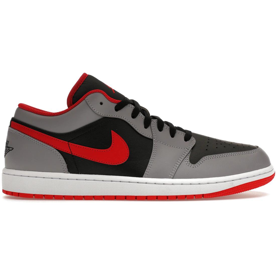 

Sneaker Jordan 1 Low Black Light Smoke Grey Gym Red(553558-060) 44.5