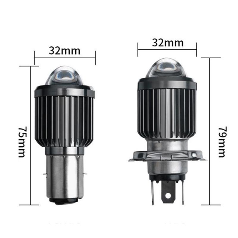 H4 Led Moto H6 Ba20D Led Motosiklet Far Ampulleri Csp Lens Beyaz Sis Farları