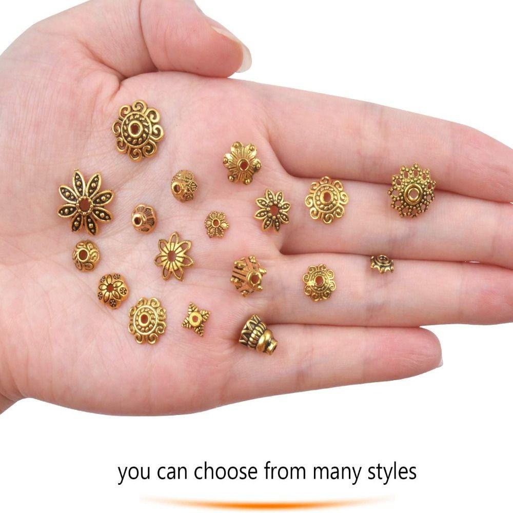 Alloy Bead Caps for Jewelry Making Flower Ornament Caps DIY Craft Gold Metal Beads  Jewelry Making