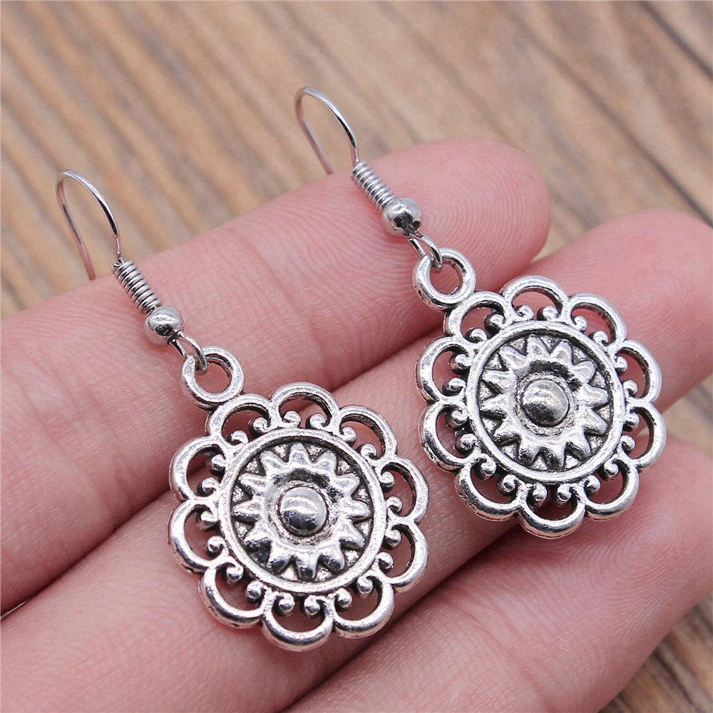 Drop & Dangle Earring Plant Flower Wedding Jewelry FindingsEarring Size 18x19mm QE019
