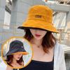 Breathable Versatile Double-sided Fisherman's Hat Children's Letter Sunscreen Sun Hat Big Eaves Summer ONE Sun Hat