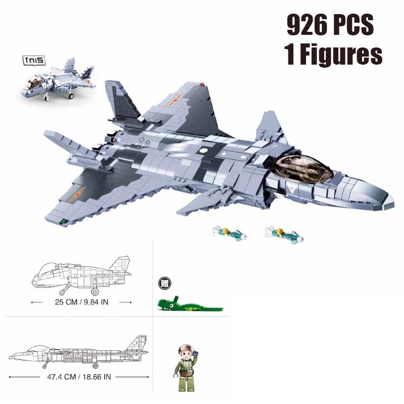 Military Carrier Aircraft Gunship Eagle Stealth Fighter Building Block Sets Classic War Airplane Bricks Kid Educational Toy