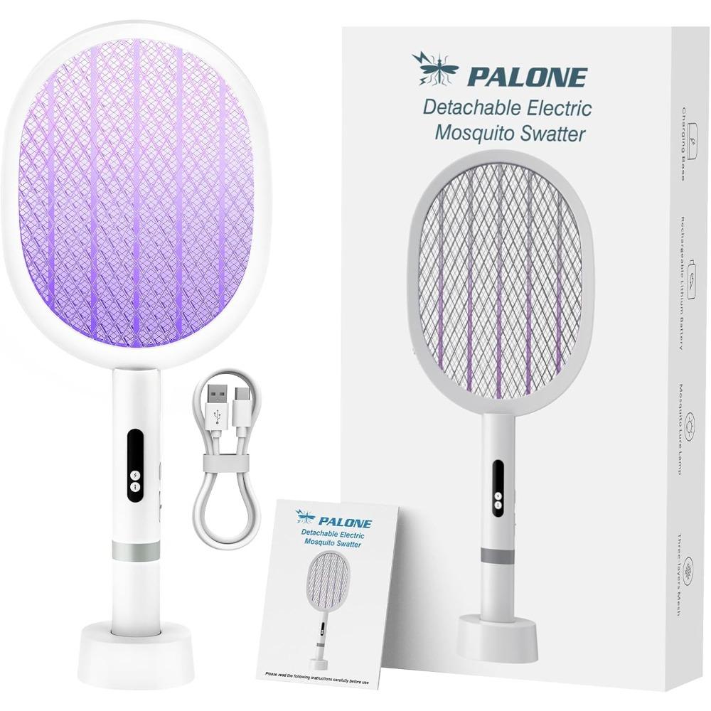 

Electric Mosquito Swatter Detachable,4000V Mosquito Trap,USB Charging,with 3 Layers of Safty Net Design,for Yard Living Room Etc