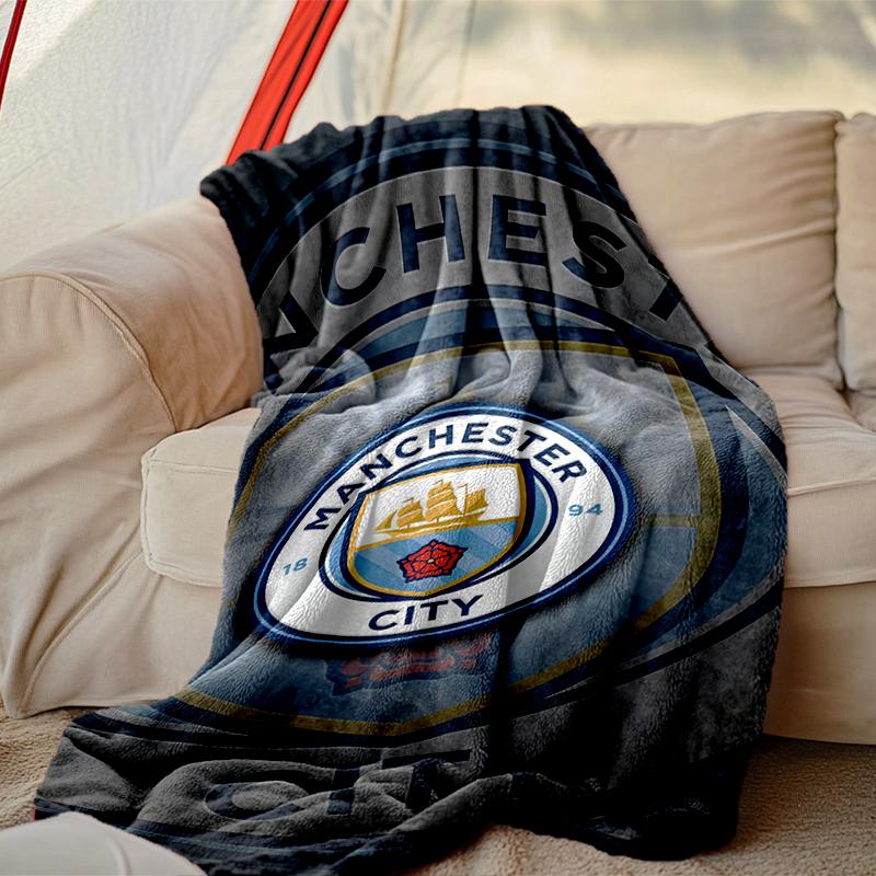 1pc Manchester United Manchester City Blanket, Cozy Valentine's Day Blanket, Multi-functional Nap Blanket Available Throughout the Four Seasons