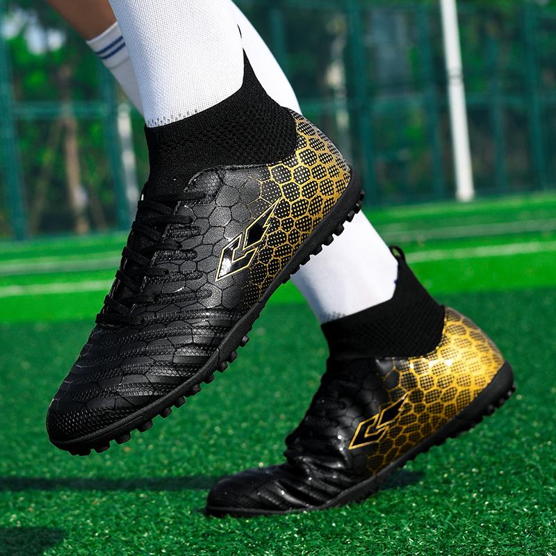 Unisex High Top Elastic Sock Mouth Soccer Shoes Outdoor Nail Sports Soccer Boots Large Size Youth Sports Kids Soccer Boots