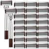 8-Layer Manual Razor for Men, Safety Shaving Handle with Replacement Razor Heads for Beard and Moustache