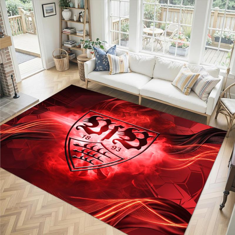 VfB Stuttgart Football Design Tappeto in Velluto di Cristallo Accogliente Non?Tappeto Stampato Antiscivolo per Camera da Letto Soggiorno Ingresso