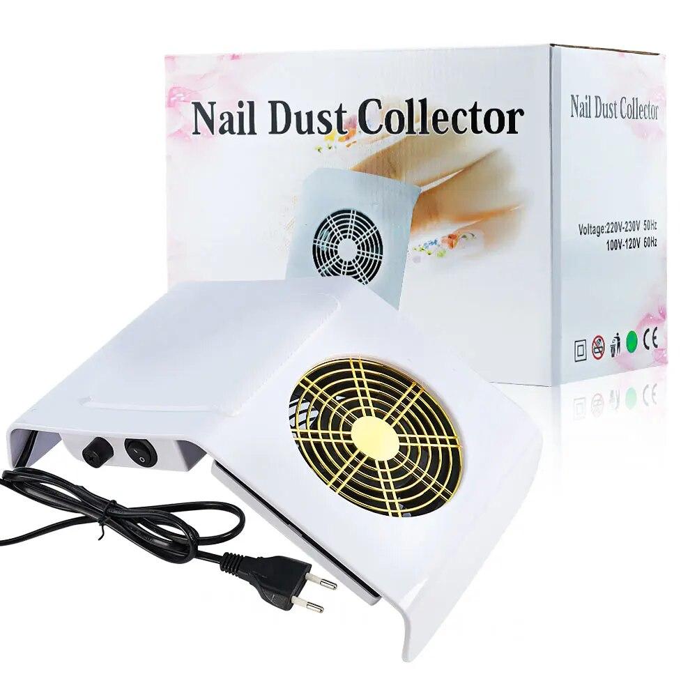 Coletor de pó de unha de 40 W, aspirador de pó de unha para manicure, ventilador de sucção de unha com 2 sacos coletores de pó, ferramentas de salão