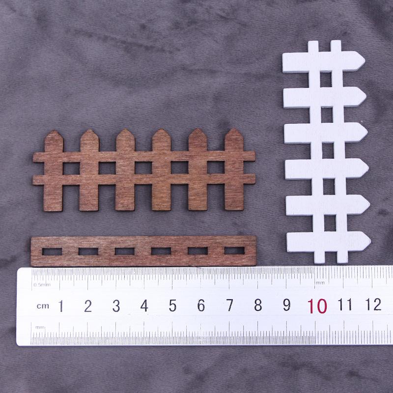 5Pcs 8*3cm Mini Wooden Fence DIY Miniature Fairy Garden Wood Barrier Dollhouse Showcase Craft Home Decoration Accessories