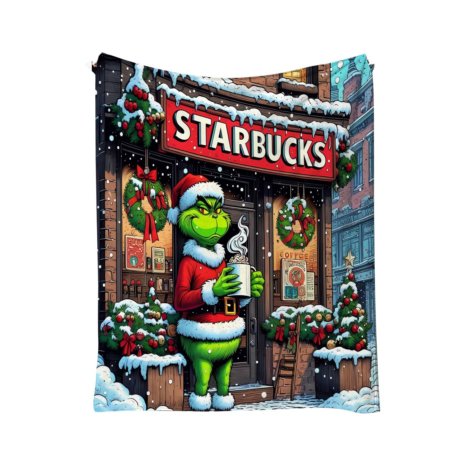 

Одеяло с принтом, рождественское зеленое фланелевое одеяло, кондиционер для обеденного перерыва One Size