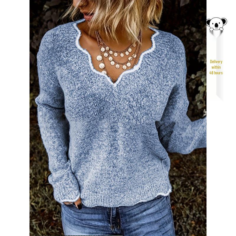 Solid Color Pullover Sweater K 80863