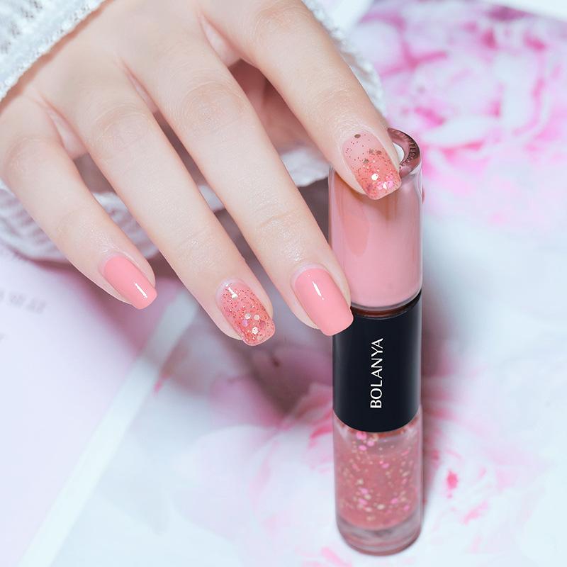 2-in-1-Nagellack mit zwei Enden, auf Ölbasis, schnelltrocknend, keine UV-Lampe erforderlich, lang anhaltender, splitterfester Nagellack