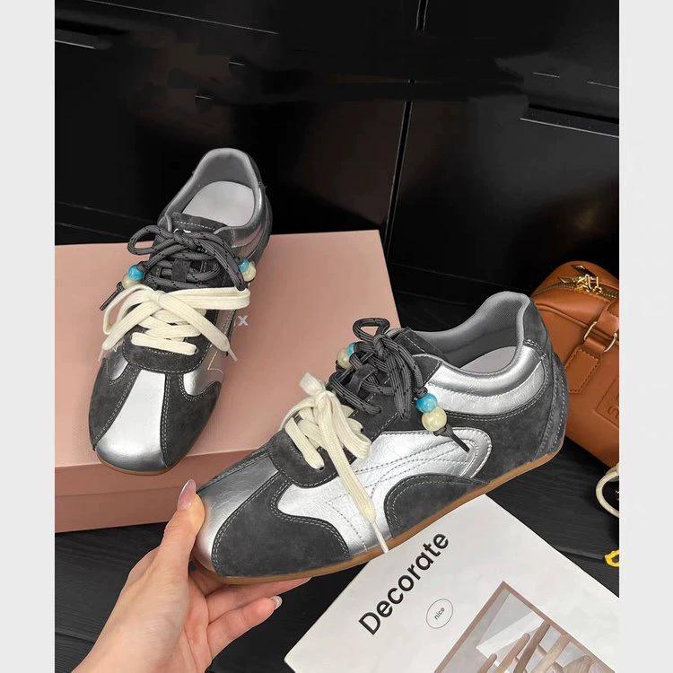 

Retro heightening wear-resistant shoes women s new casual versatile sports shoes 40 темно-сірий