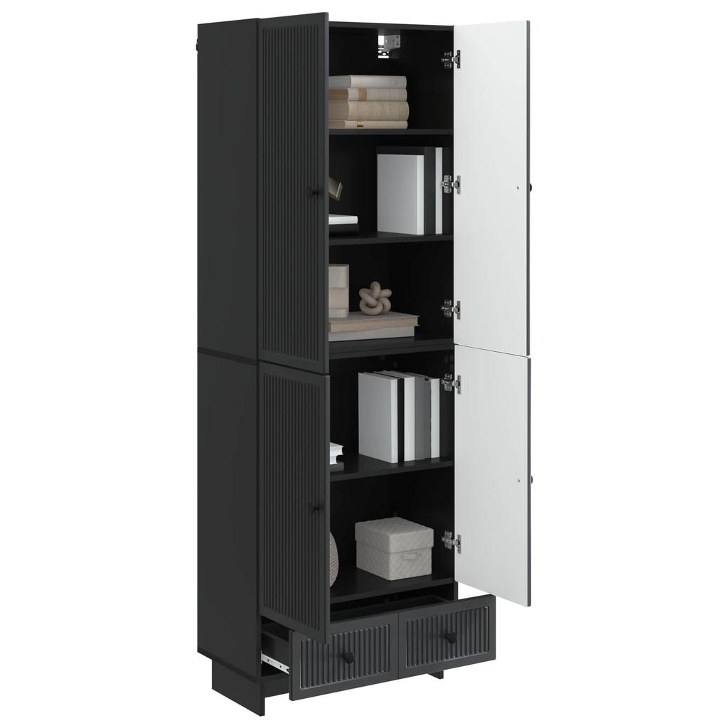 Cabinet Set 2 pcs Black 66 x 34.5 x 95 cm Particleboard