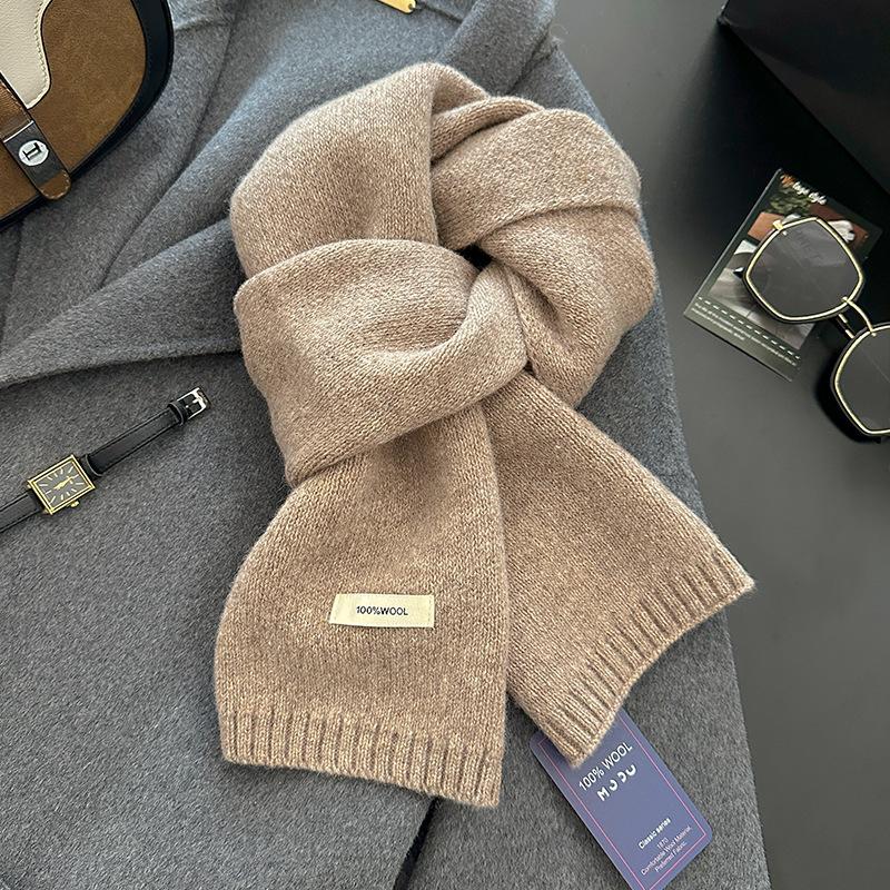 18-color scarf women's winter high-end soft waxy season warm thickened knitted wool couple scarf Korean