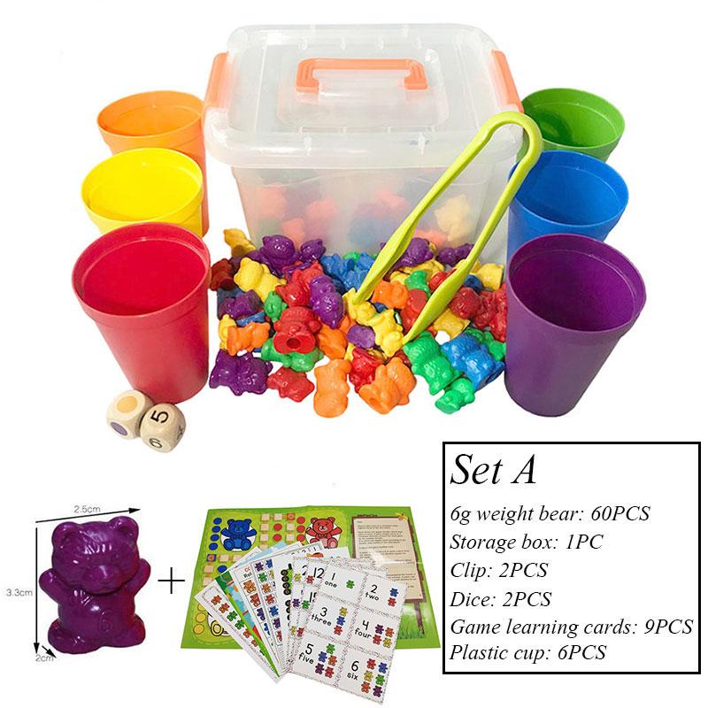 Montessori Rainbow Weight Bear Zabawki dla dzieci Sorter kolorów Materiał do liczenia Gra edukacyjna z matematyką Zabawki edukacyjne dla dzieci Nowe