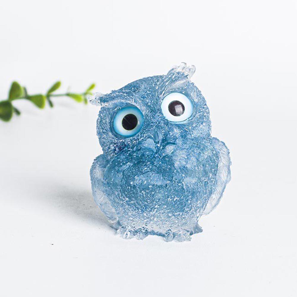 Natural Crystal Owl Car Ornament For Office Desk Decor Gift For Kids